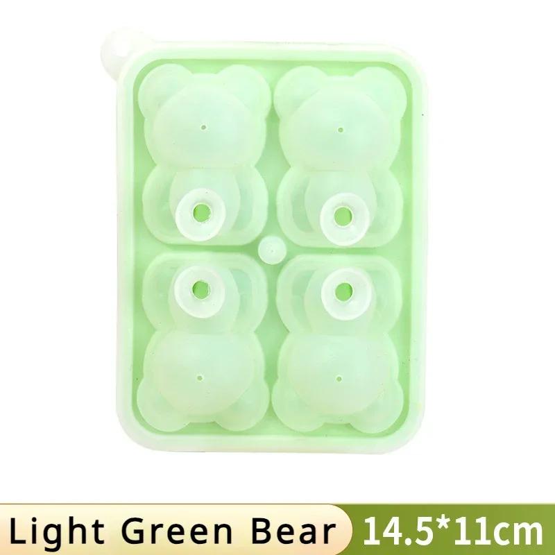 1 Creative Bear Ice Block Mold Food Grade Silicone Household Ice Box Cartoon Ice Mold Easy Demolding Operation Comes with Funnel