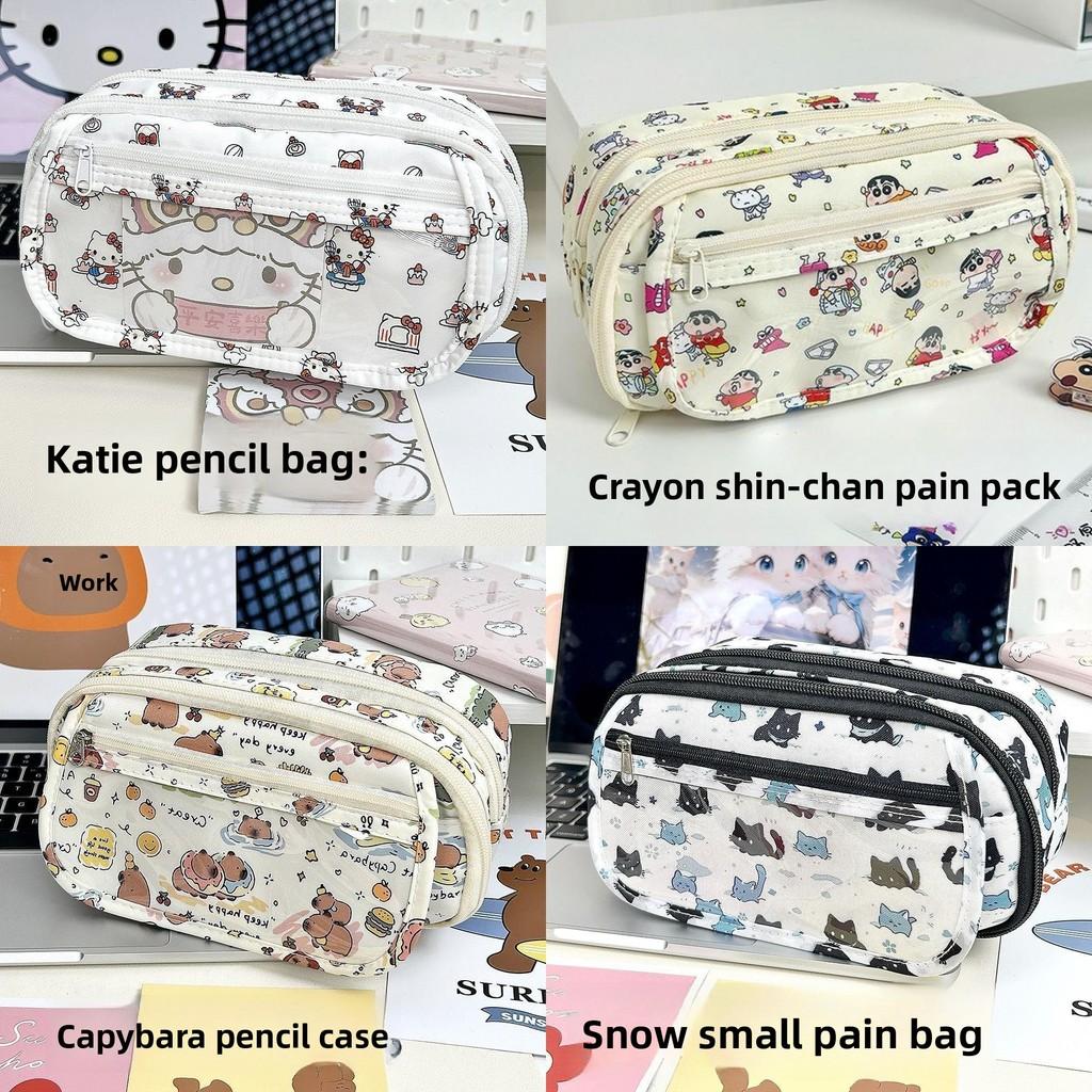 Sanrio Hello Kitty Girls Pouch With Flap Closure And Durable Polyester Material For School Use