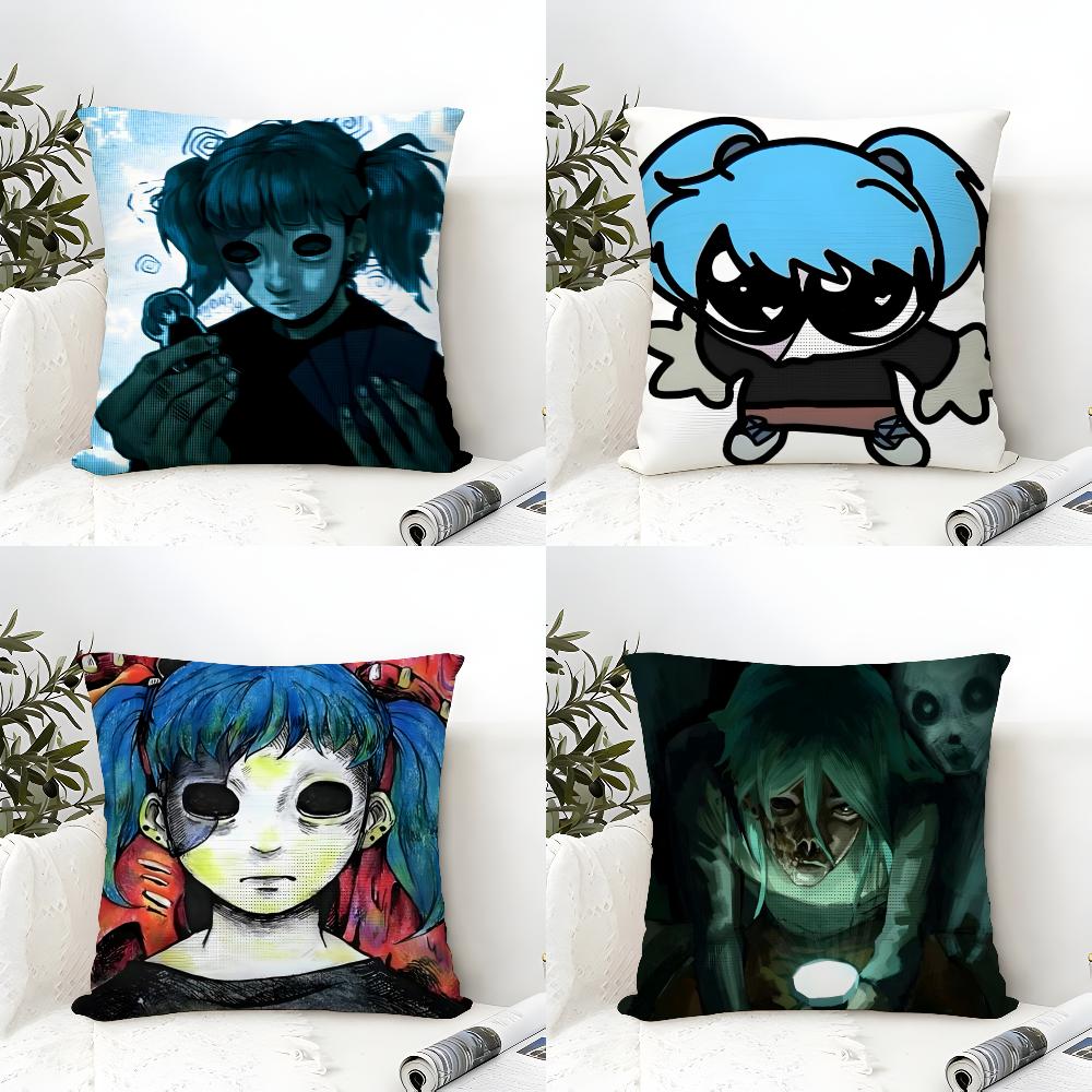 Game SSally Face Cushion Cover Eco Linen Pillow Case DoubleSided Print Breathable Durable Zipper Home Decor Gift