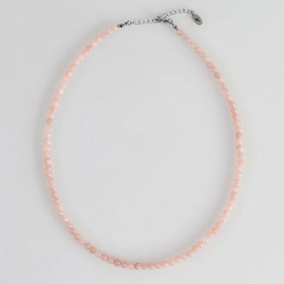 BICYCLE TROPHY BT Gemstone Necklace 08 (4mm Filled Jade Peach)