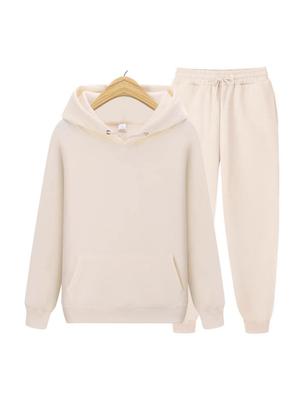 Men's Spring & Autumn Casual Sports Hoodie Set - Fashion Trend Solid Color