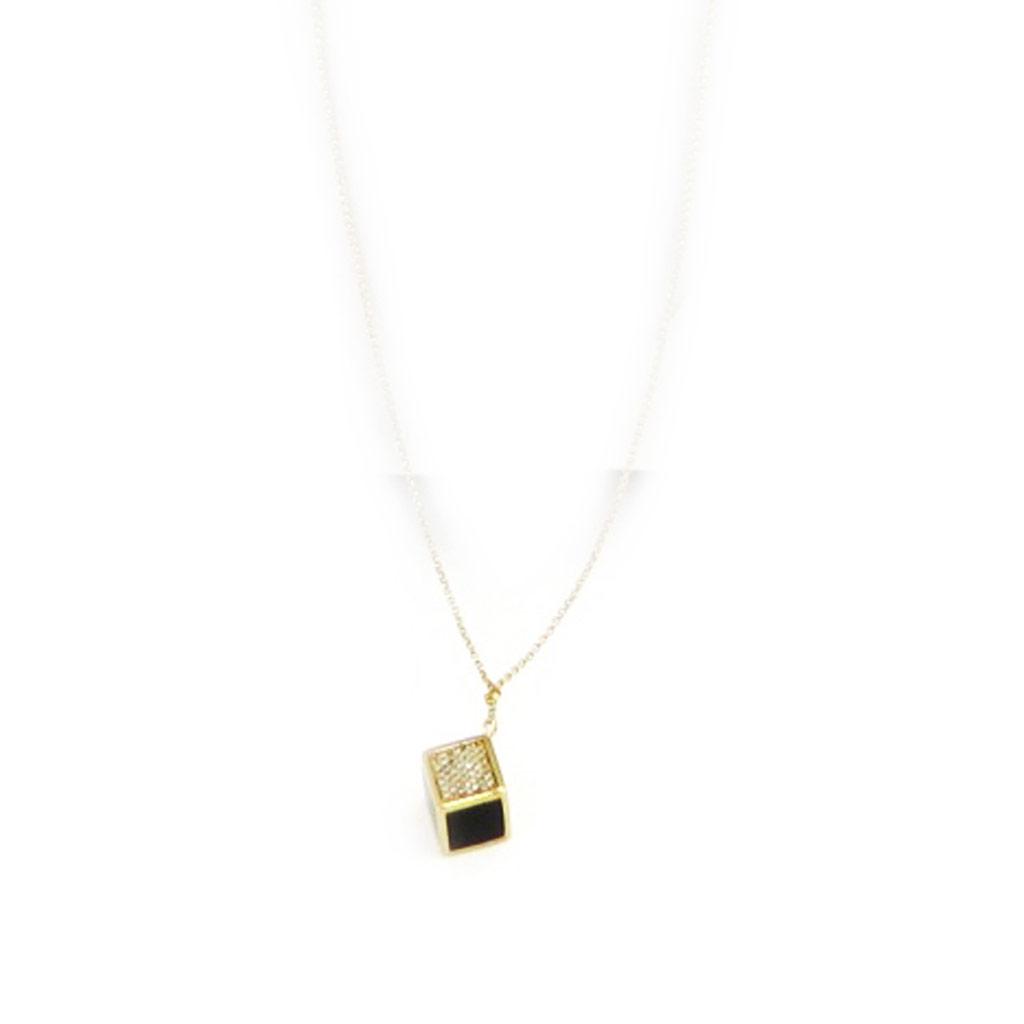 Altesse [L5355] - Gold Plated Necklace 'Calypso' Black White