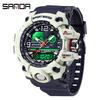 SANDA Women's Trendy LED Dual Display Waterproof Watch with Hourly Chime