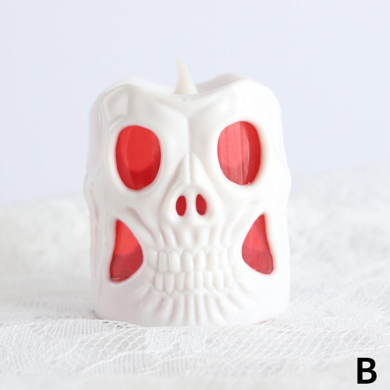 Halloween Skelett Kerzenlicht Dekorationszubehör Nachtlicht LED Siebenfarbig Elektronisch Blinkendes Kürbislicht