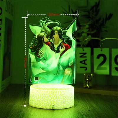 Tian Guan Ci Fu 3D Lamp Anime Figures Led Night Light 16 Colors RGB Smart Touch Room Kids Bedroom Atmosphere Decoration Gifts