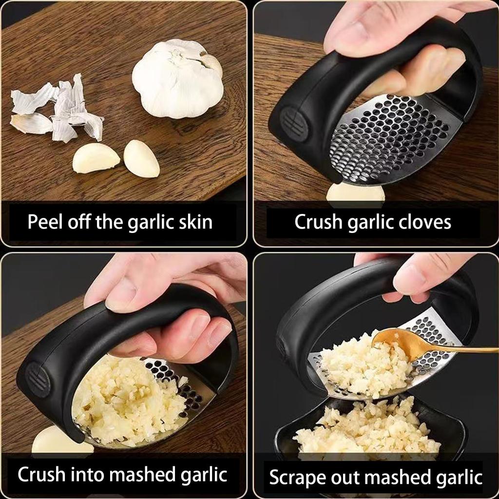 Stainless Steel Garlic Press,Manual Vegetable Cutter,Fruit Crusher for Restaurants and Supermarkets,Easy-to-Use Kitchen Gadget