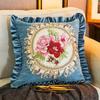 Embroidered Pillow Office Pillow Living Room Sofa Cushion Car Pillow with Core Removable and Washable