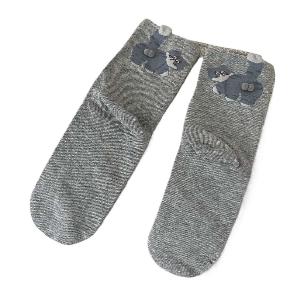 

5-1 пара Абстрактные Трехмерные Носки с Яйцом Кота с Милыми и Причудливыми Гольфами - Удобные и Дышащие для Дома и Улицы 1pairs серый