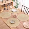 Minimalists Rose Cutout Linen Placemat Biodegradable Materials Heat Protective for Home and Restaurant Use Round
