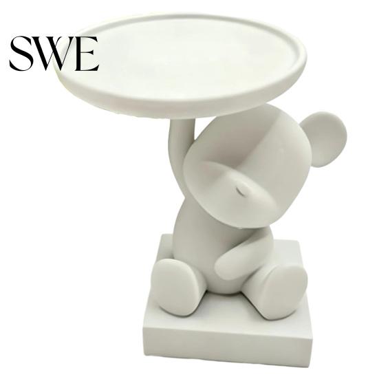 Desk Tidy Polar Bear Key Dish Bowl for Entryway Table 3D Printed Cute Statue Storage Tray with Cartoon Animal Figurine Candy Indoor Home Decor