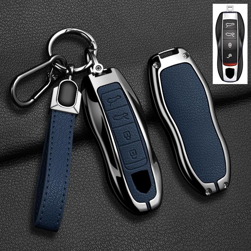 Car Key Case Cover For Porsche Panamera Spyder Carrera Macan Cayman Cayenne 911 970 981 991 Zinc Alloy Car Protector Keychains