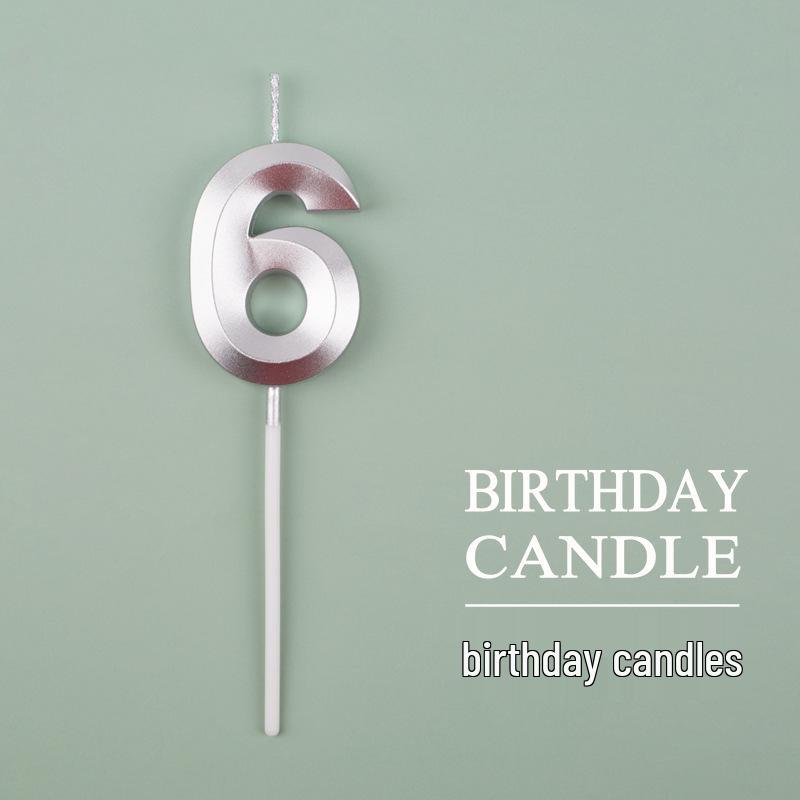 Gold and Silver Number Candles for Birthday Cakes - Pink Exquisite Design