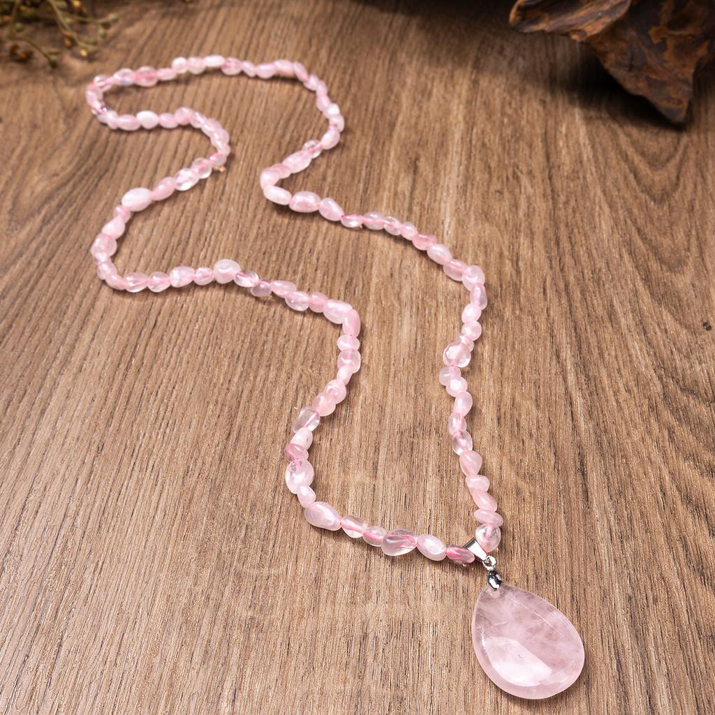 Natural Crystal Sweater Chain, Amethyst Pendant, Long Necklace, Christmas Gift, Valentine's Day Gift, Girlfriend Gift, Couple Gift, Birthday Gift