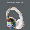 LED Luminous Cross-border Graffiti Bluetooth Gaming Headset with Wireless and Card Insert Features