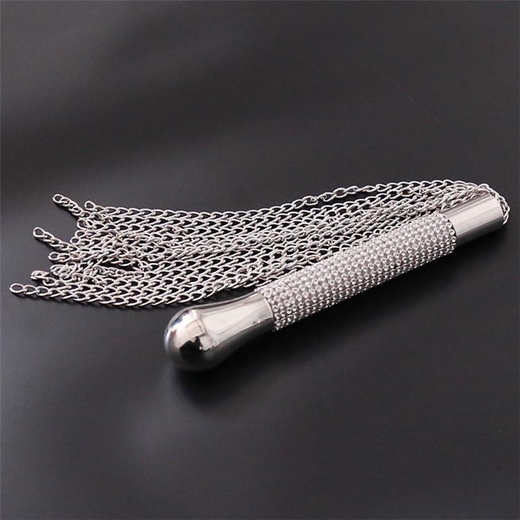 VaHppy Adult sexual games products Whip Slap SM BDSM Diamond handle Weighted Iron chain beard Tassel sex toys for Couple