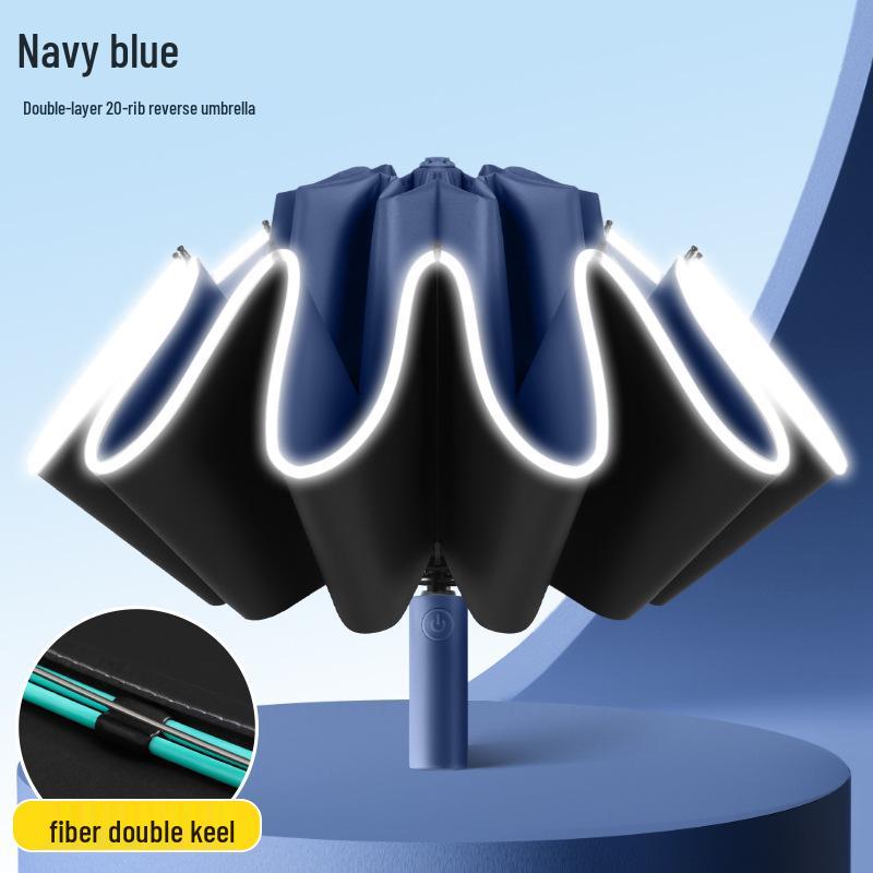 

Полностью автоматический зонт с 10 спицами, перевернутый - Ветро- и водонепроницаемый, защита от солнца, очень большой, для двоих, двойного назначения, с виниловым покрытием 23-inch, 10-Rib