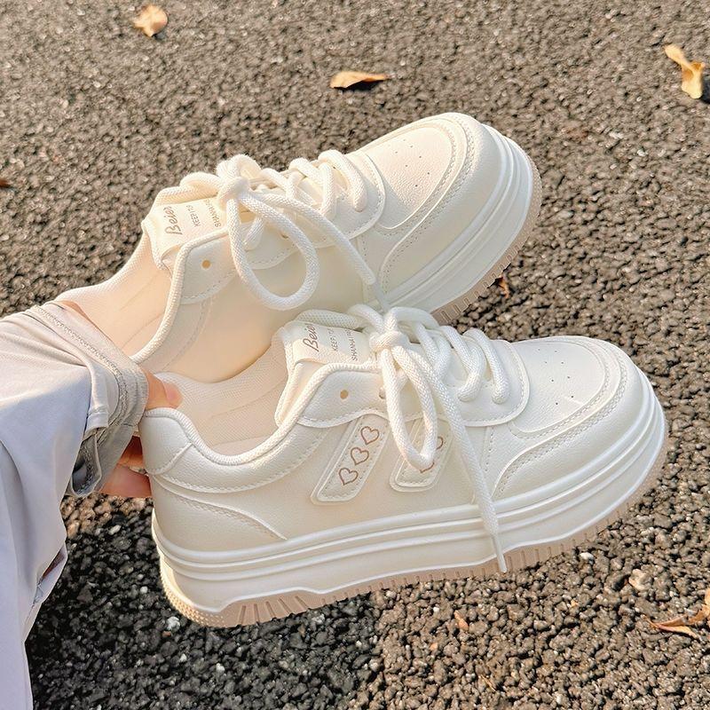 

Autumn women s shoes little white shoes new thick-soled heightening with wide-leg pants shoes versatile sports shoes 40