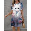 Fashion Versatile Casual T-Shirt Dress Comfortable Crew Neck Loose Casual Dresses