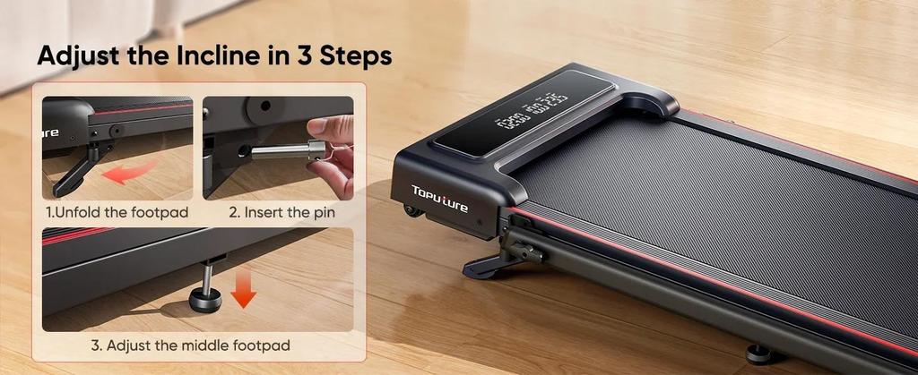 2026 Treadmill TP4 4in1 Faltbares Laufband, 12km/h, 9% Neigung, 2,5 PS Motor, Fernbedienung & LED Display, Platzsparend for Home & Office