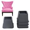 6Pcs 3 Inch Trapezoid Furniture Risers Sofa Leg Pads for Bed Table Cabinet Sofa Feet Black