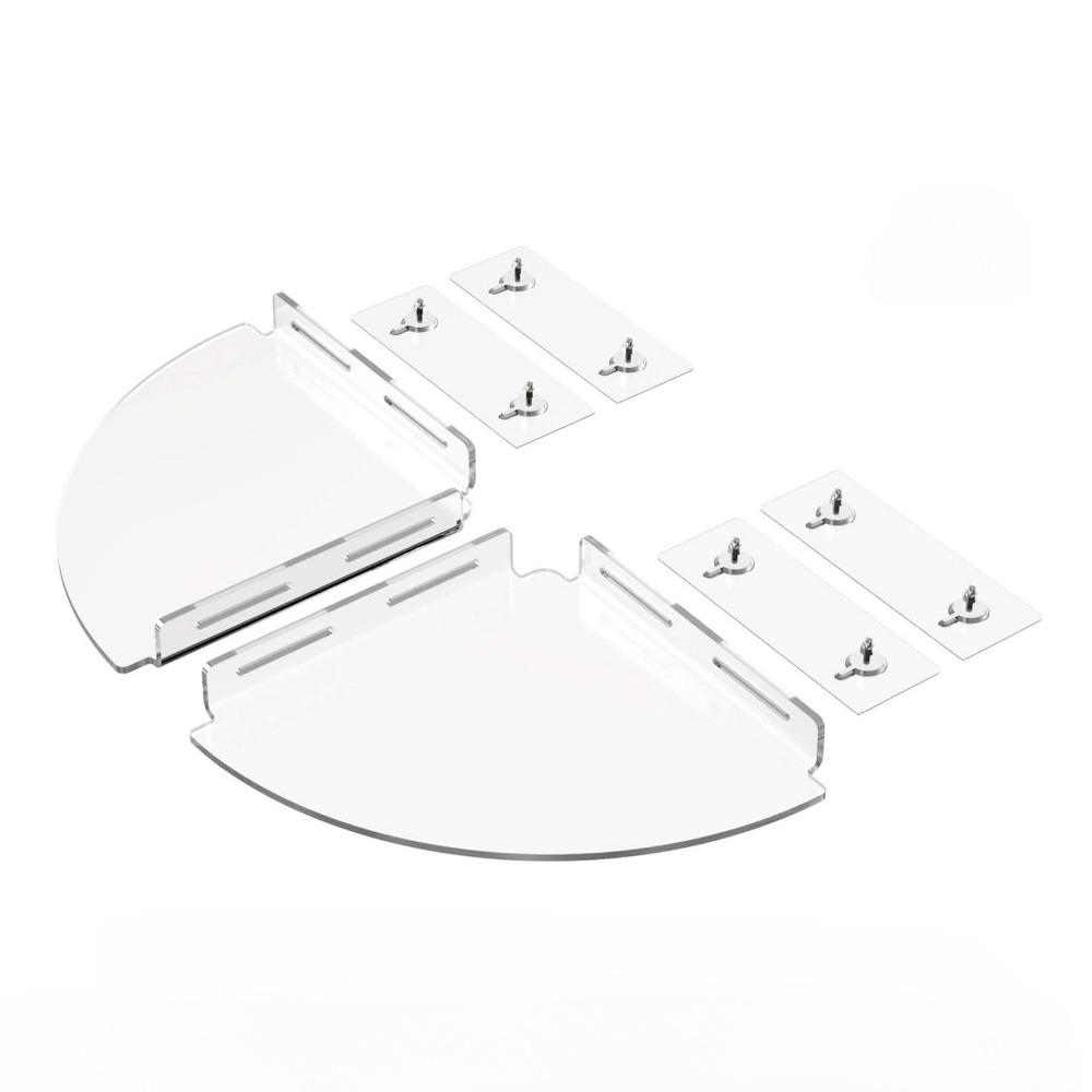 2 PCS Transparent Corner Shelf Wall Mounted Shower Storage Rack Corner Shower Shelf Dorm Home