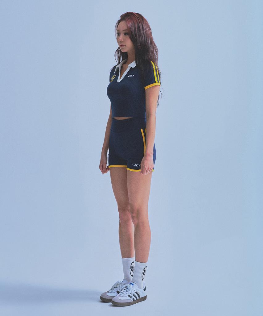 BORN TO WIN W Brntw Micro Shorts [Navy]
