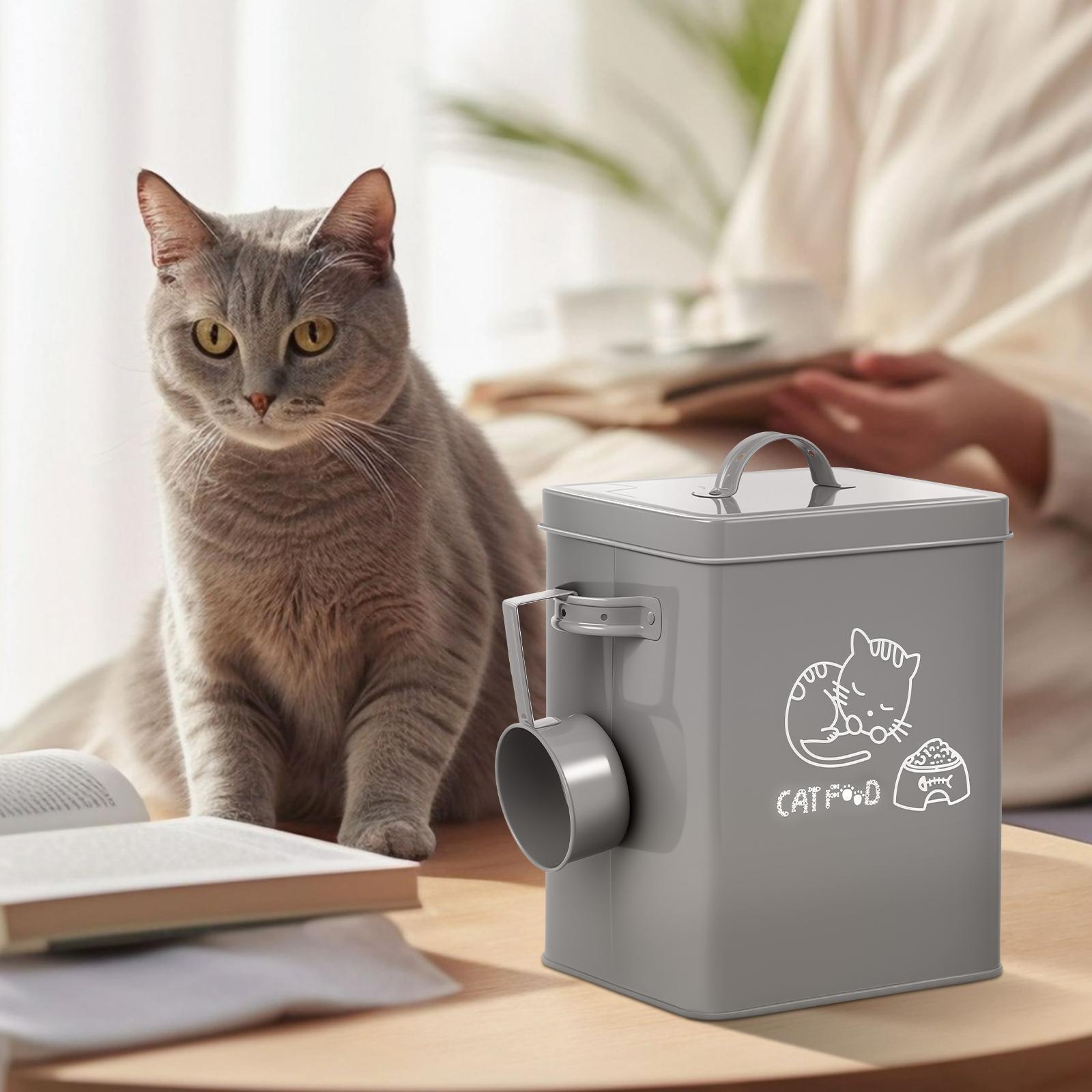 

Dog and Cat Food Storage Container Large Capacity Solid Pet Food Container Practical Dog Treat Holder Organizer for Home 7.09x6.10x9.06inch серый