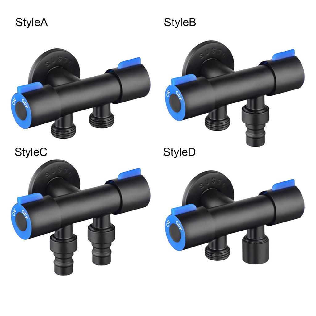 Dual Outlet Toilet Bidet Sprayer Shut Off Valve Angle Hose High Pressure Diverter for Washing