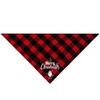 Festive Plaid Pet Drool Bib - All-Cotton Red, Black & Green Triangle Scarf
