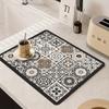 Retro Floral Anti-scalding Water-absorbing Coaster: Non-slip, Dirt-resistant, Easy-to-Clean Diatomaceous Earth Coffee Mat