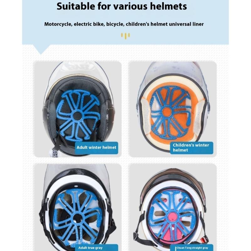 Quick Dry Helmets Inner Cushions Heat Resistant Washable Helmets Pad Reduces Scalp Pressure for Bike Scooters Motorcycle