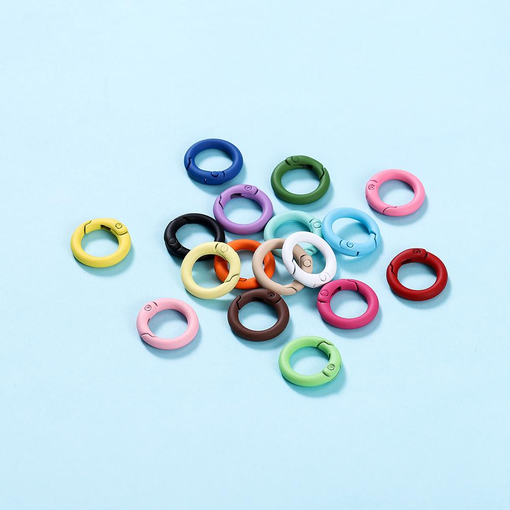 5Pcs/Lot Colorful Metal O Ring Spring Clasp Openable Round Carabiner Keychain Clips Hook Dog Chain DIY Jewelry Buckle Connector