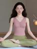 Women's 2025 Chinese Style Yoga Vest with Chest Pads - Stunning Print Pilates Fitness Top