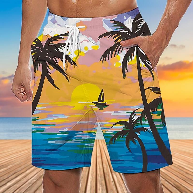 Men's Graphic Coconut Tree Swim Trunks Swim Shorts Board Shorts
