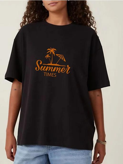 Oversized T-shirt with “Summer Vibes” print 2XL