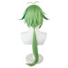 Parrucca Cosplay Ondulata Ombré Verde da 31" con Capelli Ribaltati, Capelli Sintetici Resistenti al Calore per Giochi Fantasy