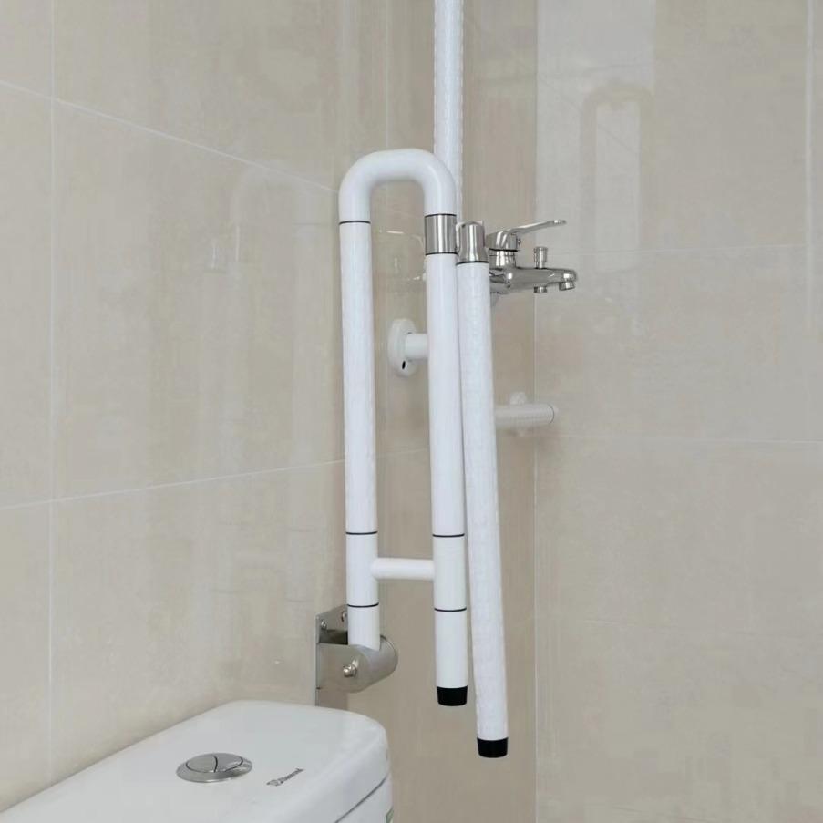 Foldable Safety Handrail for Barrier-Free Toilet - Elderly & Disabled Support