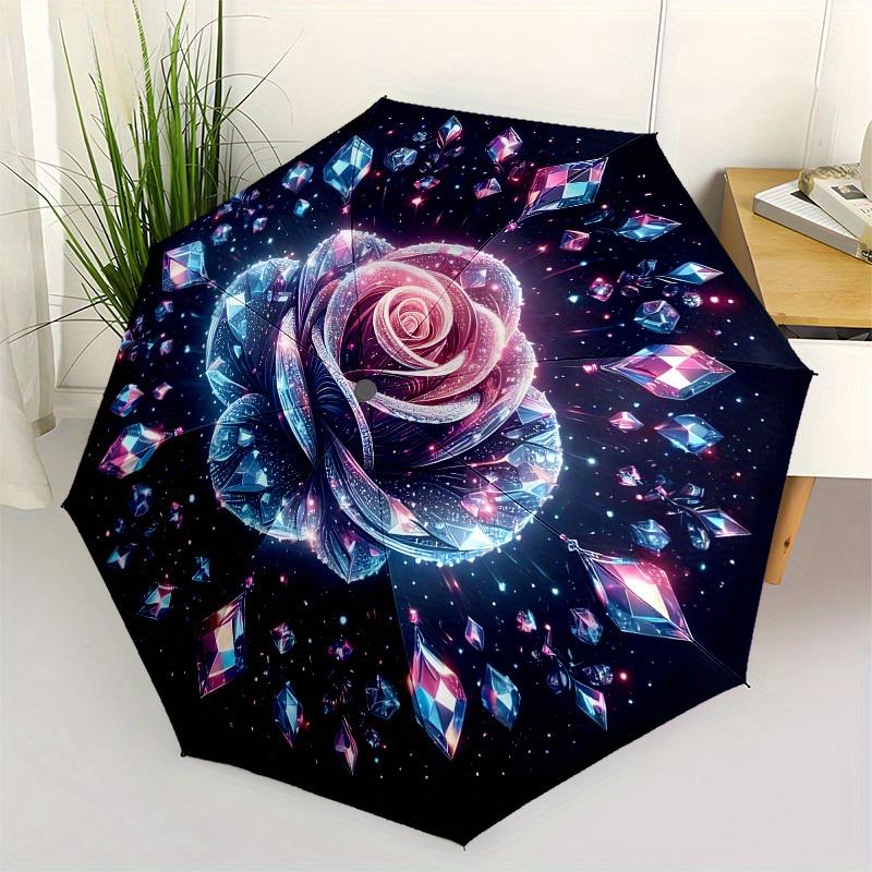 

1pc Crystal Rose Mandala Umbrella with Plastic Handle,Suitable for All Seasons Home Travel Outdoor UmbrellaB1608
