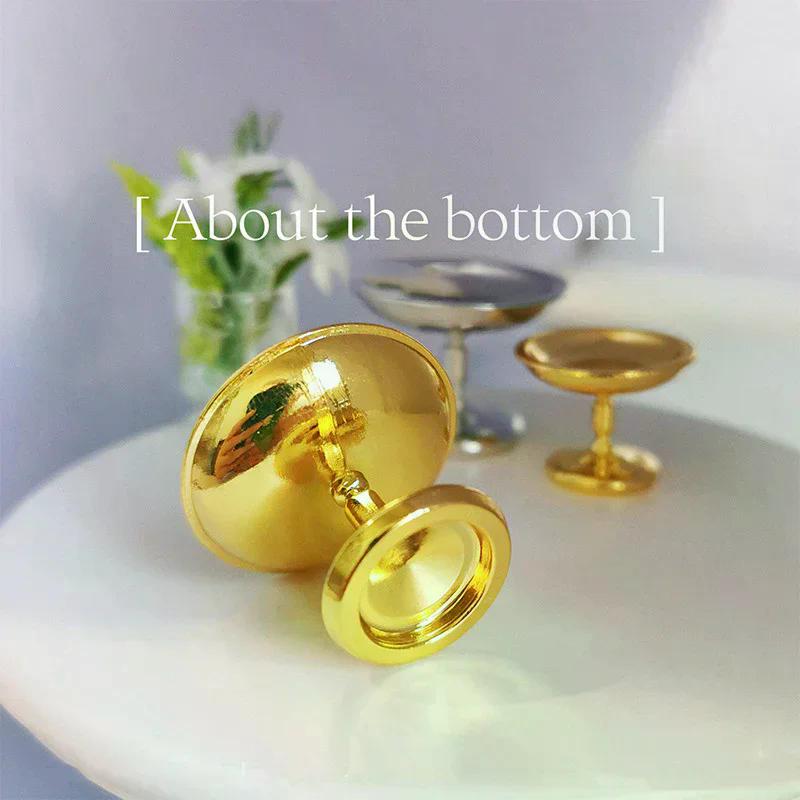 1Pc Dollhouse Miniature Metal Fruit Snack Tray Model Cake Dim Sum Tray Funiture Accessories For Doll House Decor Toys Gift