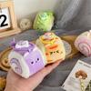 Cute Creative Swiss Roll Cake Plush Doll Toy Dessert Keychain Bag Pendant Backpack Hanging Ornaments Keyring Girl Birthday Gifts