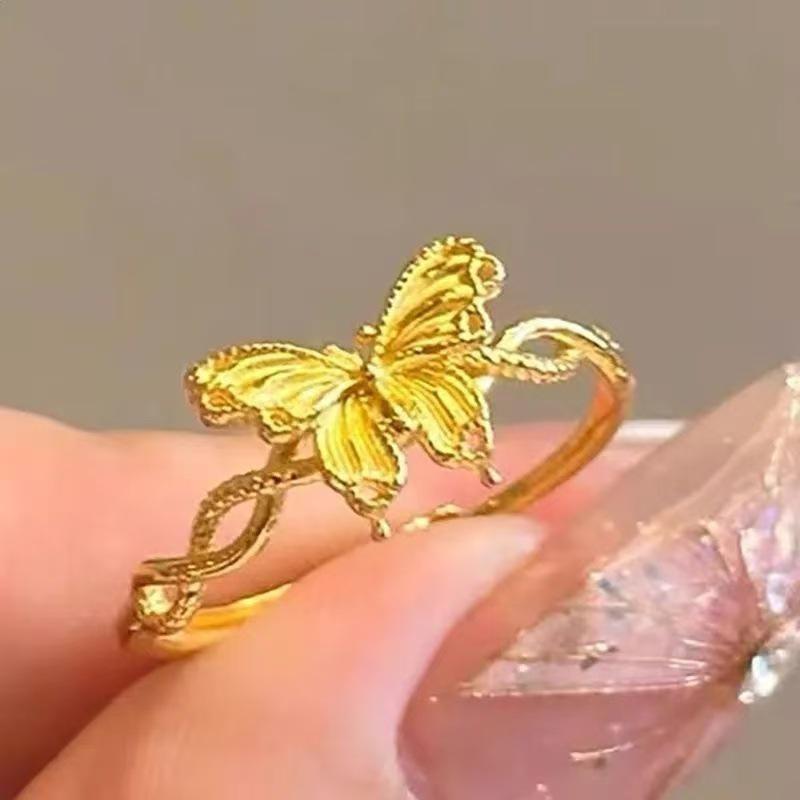 Elegant 2026 Gold Butterfly Ring for Women: Light Luxury & Versatile Gift for Her