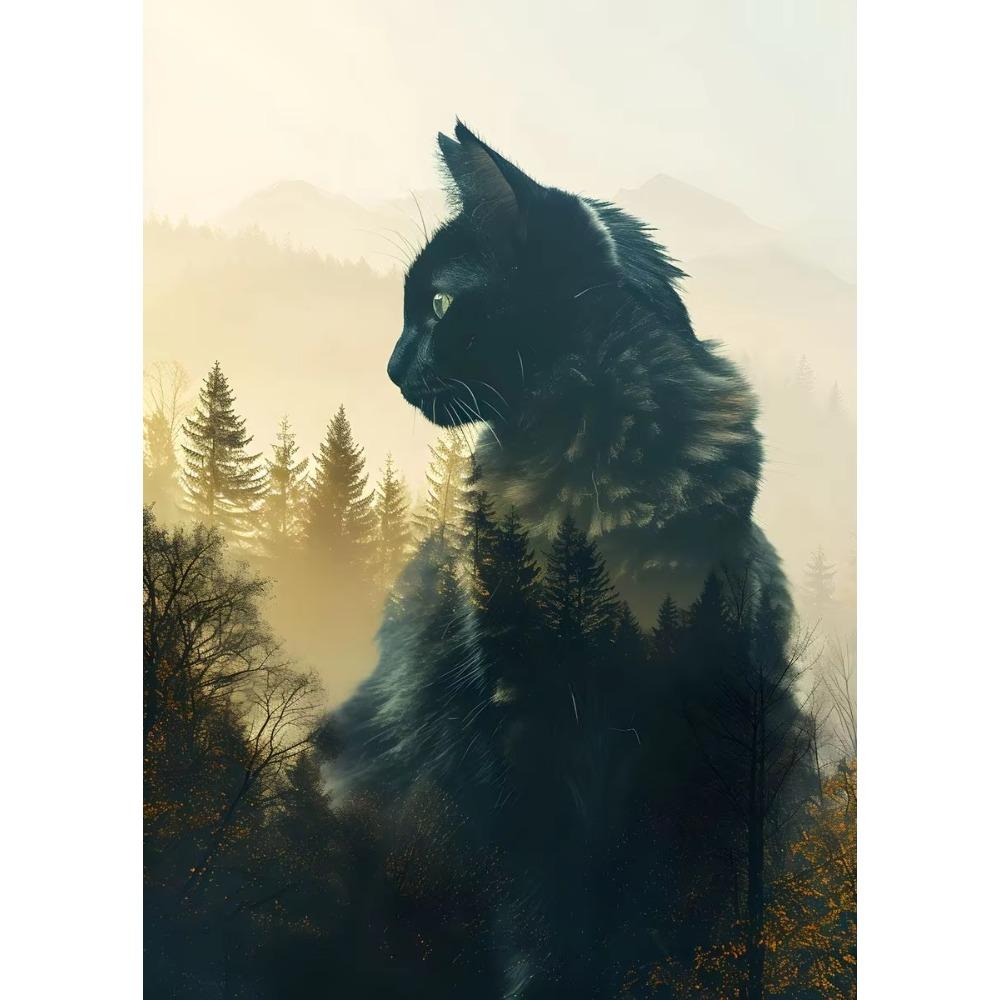 Animal and Forest Poster Eagle Wolf Tiger Lion Cat Panda Fox Tree Canvas for Living Room Home Decor Wall Art Mural