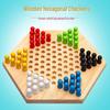 Hexagonal Wooden Checkers: Educational Board Game for Kids & Families