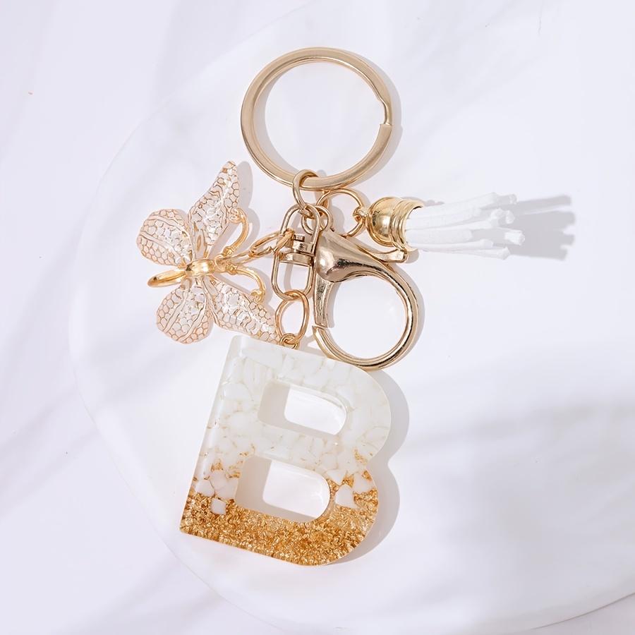 Keychain Pendant fashionable butterfly and initial key chain car decoration pendant, backpack key chain decoration