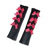 Solid Color Bow Knitted Gloves Y2k Wool Sleeve Cuff Elastic Fingerless Gloves  Ladies