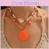 Summer Ocean Vacation Style Shell Necklace With Irregular Beads For Women
