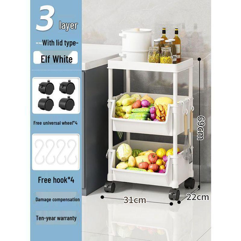 Multi-layer Kitchen Storage Rack for Snacks, Fruits, and Vegetables