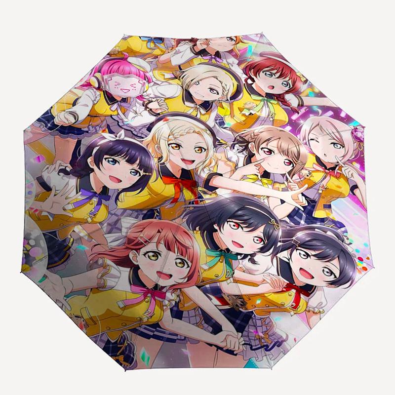 1pc Love Live! Outdoor Umbrella - Automatic Opening & Closing, Collapsible Design, 8-Rib Iron Frame, Perfect Gift for Fans, Travelers, Daily Use.W054