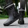 Fashion New Rain Boots Man Boots Fashion Ankle Boots Round Toe Plarform Boots Outdoor Non-slip Slip on PVC Rain Shoes Men Fishing Boots