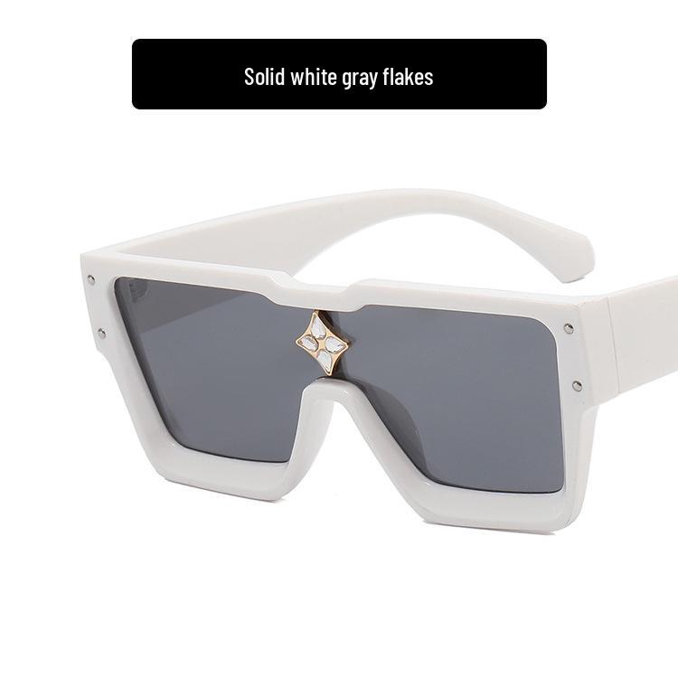 2022 Rhinestone Trend Large Frame Women's One-Piece Sunglasses